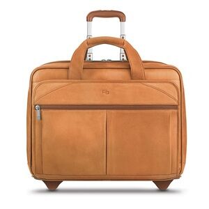 Solo New York Walker Leather Rolling Case Laptop Bag with Multiple Compartments